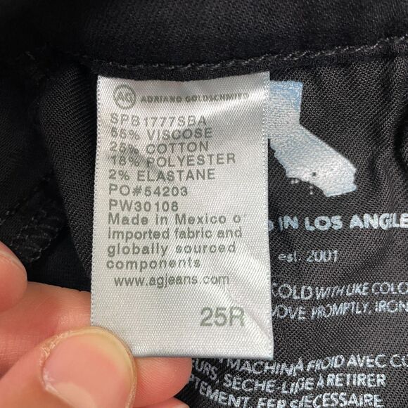 AG Adriano Goldschmied Farrah Ankle High Rise Skinny Jeans Women 25R Black 26x29 - Picture 10 of 16